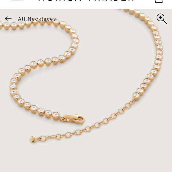 MONICA VINADER Diamond Essential Tennis Nacklace adjustable - Picture 2 of 6